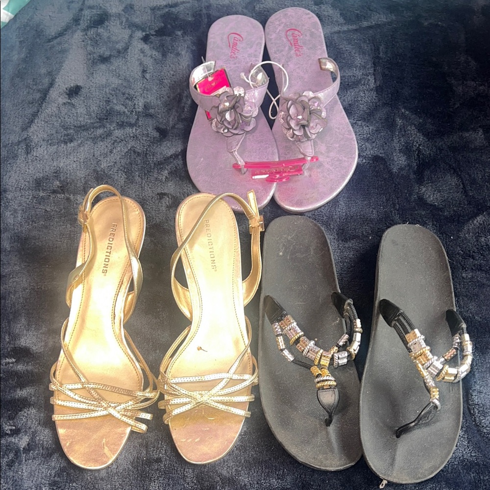 Sandal Lot Predictions Gold and Black Size 10